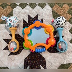 Fisher-Price Orange Tambourine and Rattle Set